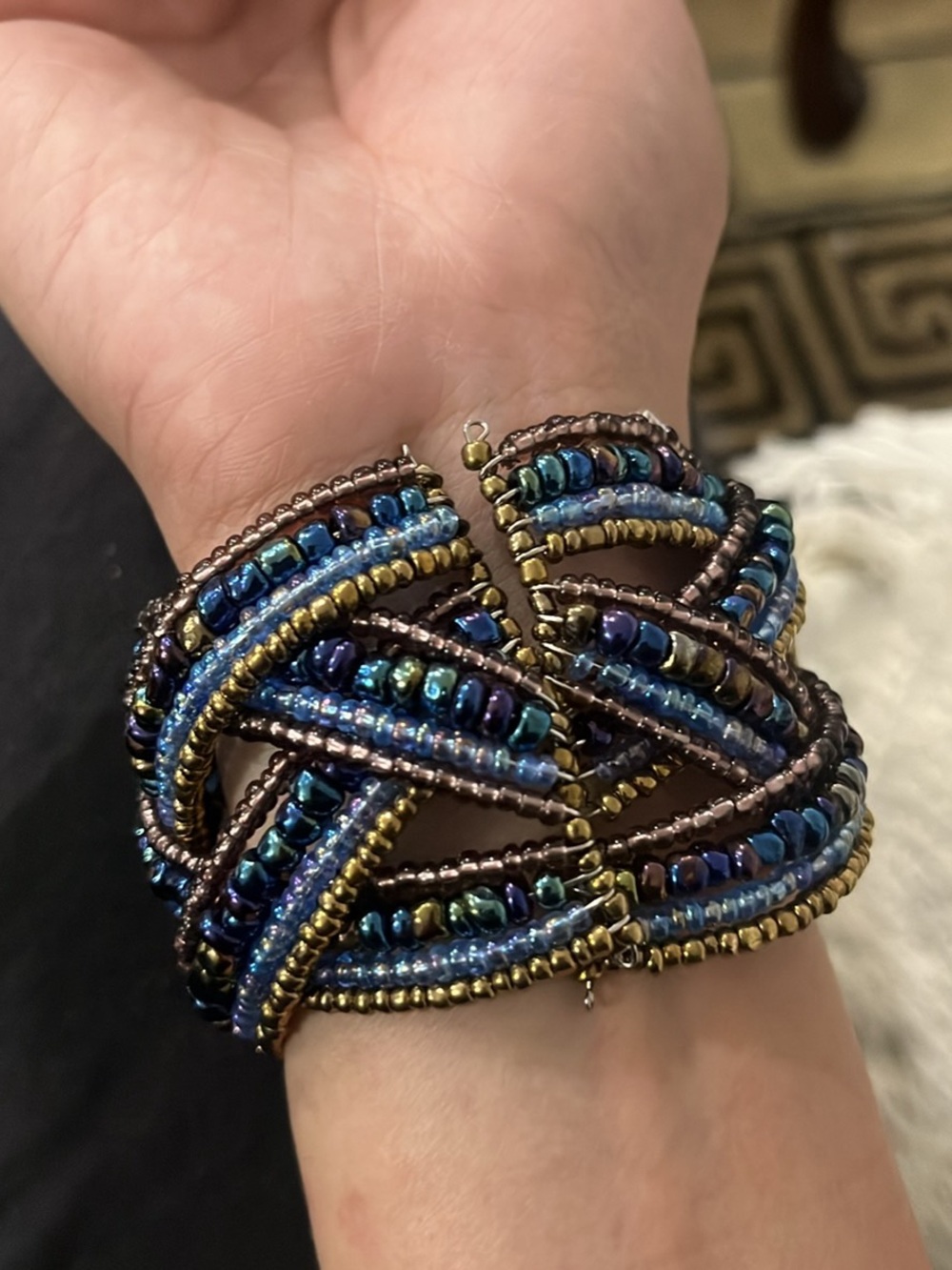 Beaded Wire Bangle - Picture 3 of 3